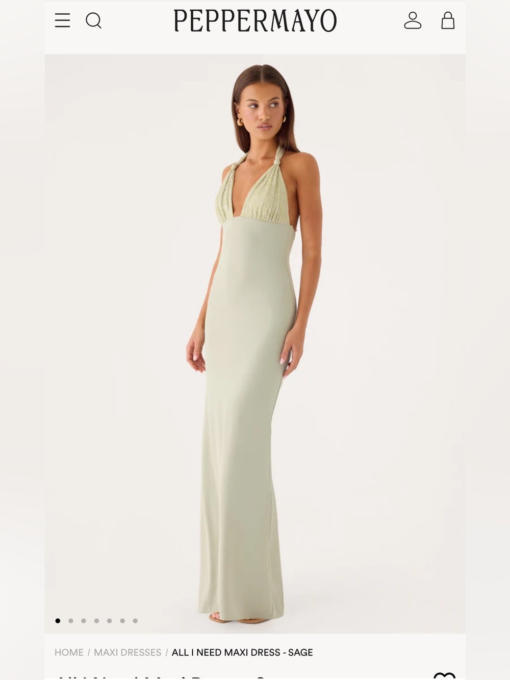 Peppermayo All I Need Maxi Dress - Sage